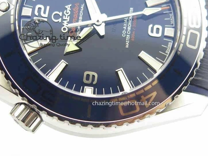 0320 Planet Ocean 2016 43.5mm SS OM 1:1 Best Edition Blue Dial On Blue Leather Strap A Sophisticated 8165